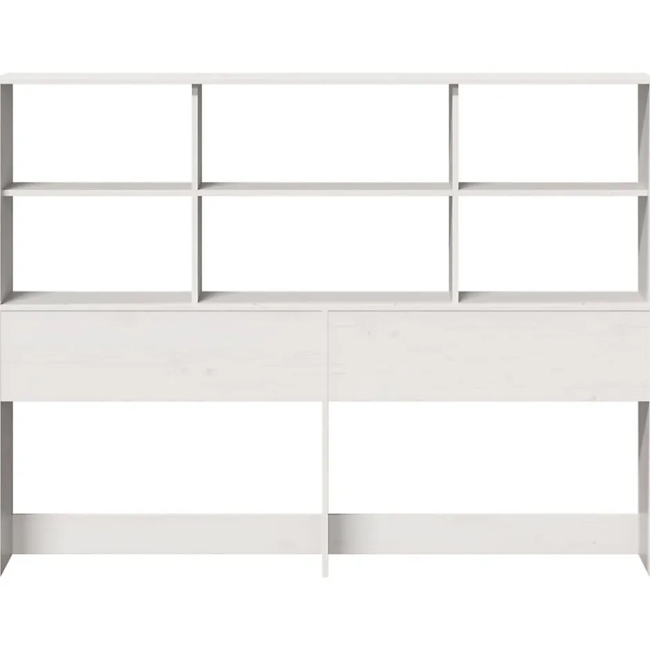 Vidaxl Tête de lit avec rangement blanc 140 cm bois massif de pin