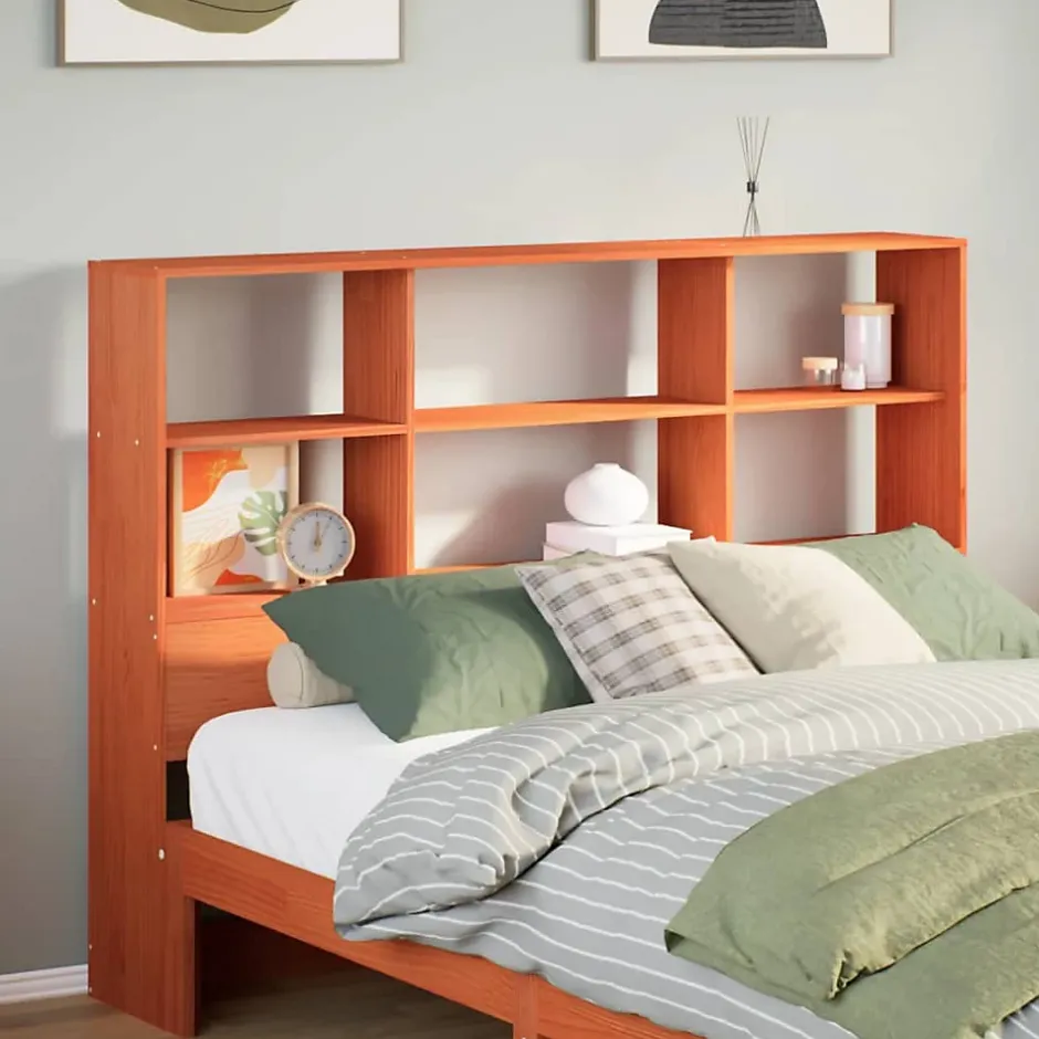 Vidaxl Tête de lit avec rangement cire marron 160cm bois massif de pin Online