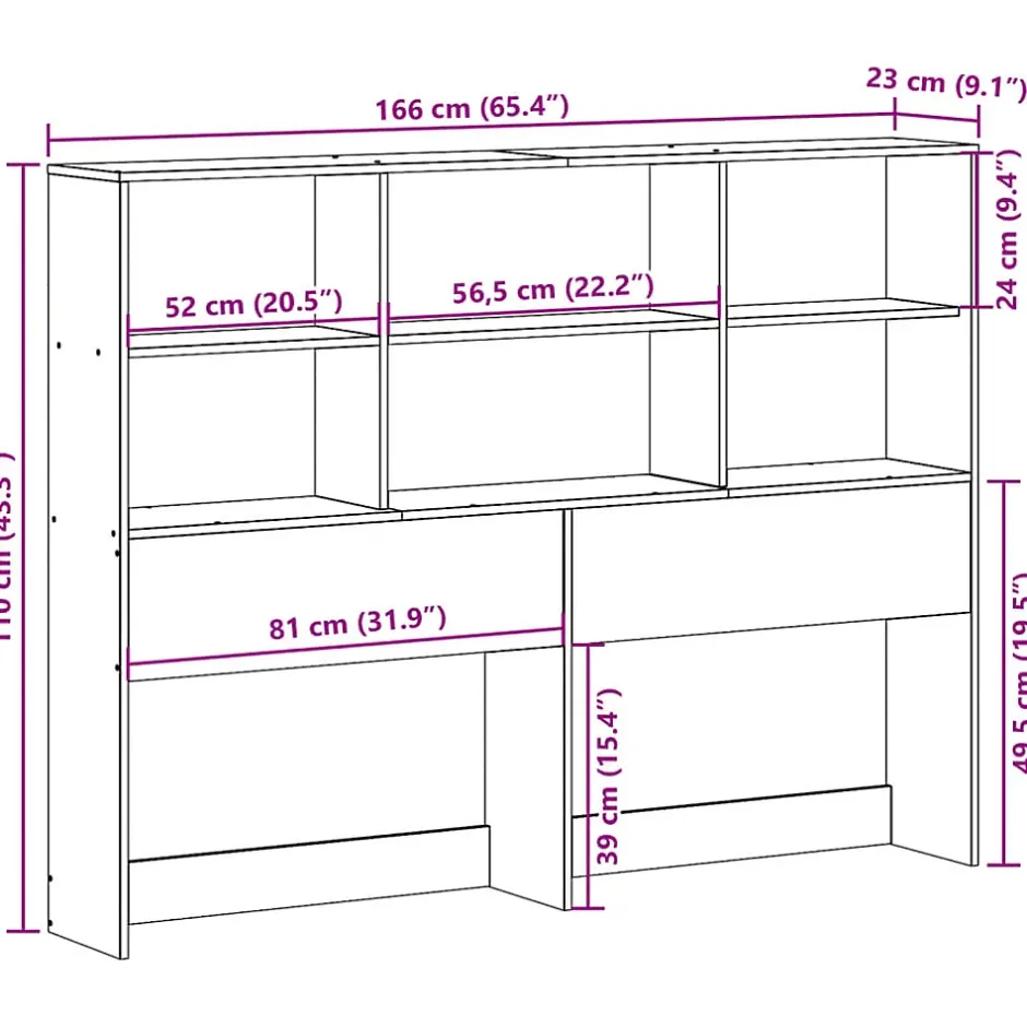 Vidaxl Tête de lit avec rangement cire marron 160cm bois massif de pin Online