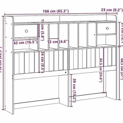 Vidaxl Tête de lit avec rangement 75 cm bois massif de pin