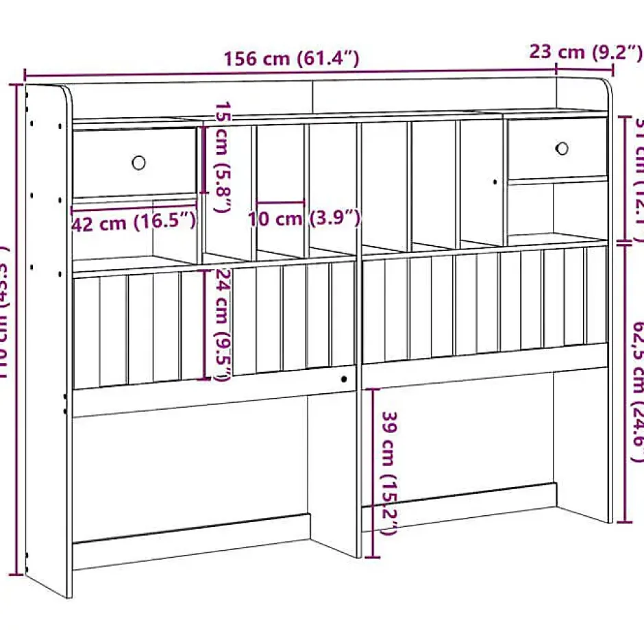 Vidaxl Tête de lit avec rangement blanc 150 cm bois massif de pin