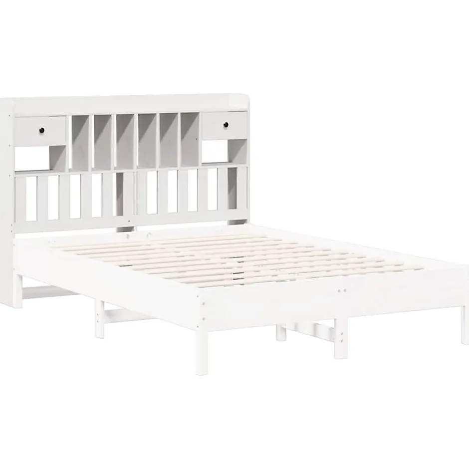 Vidaxl Tête de lit avec rangement blanc 160 cm bois massif de pin