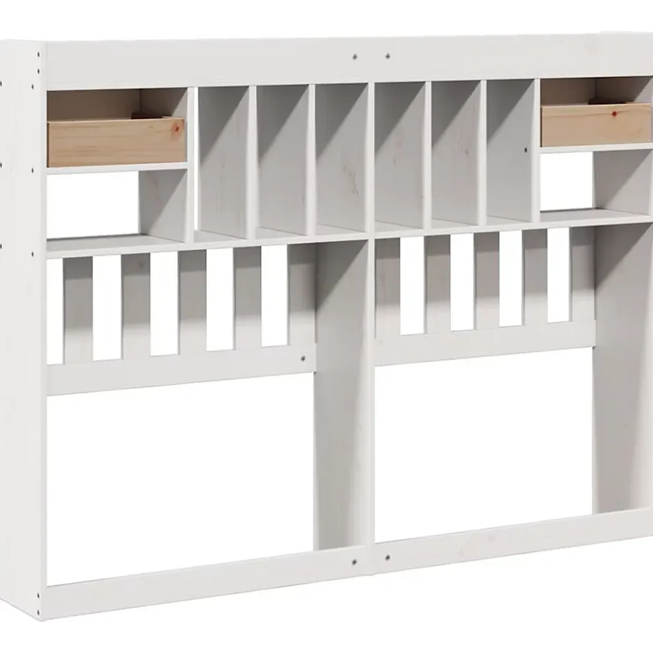 Vidaxl Tête de lit avec rangement blanc 160 cm bois massif de pin