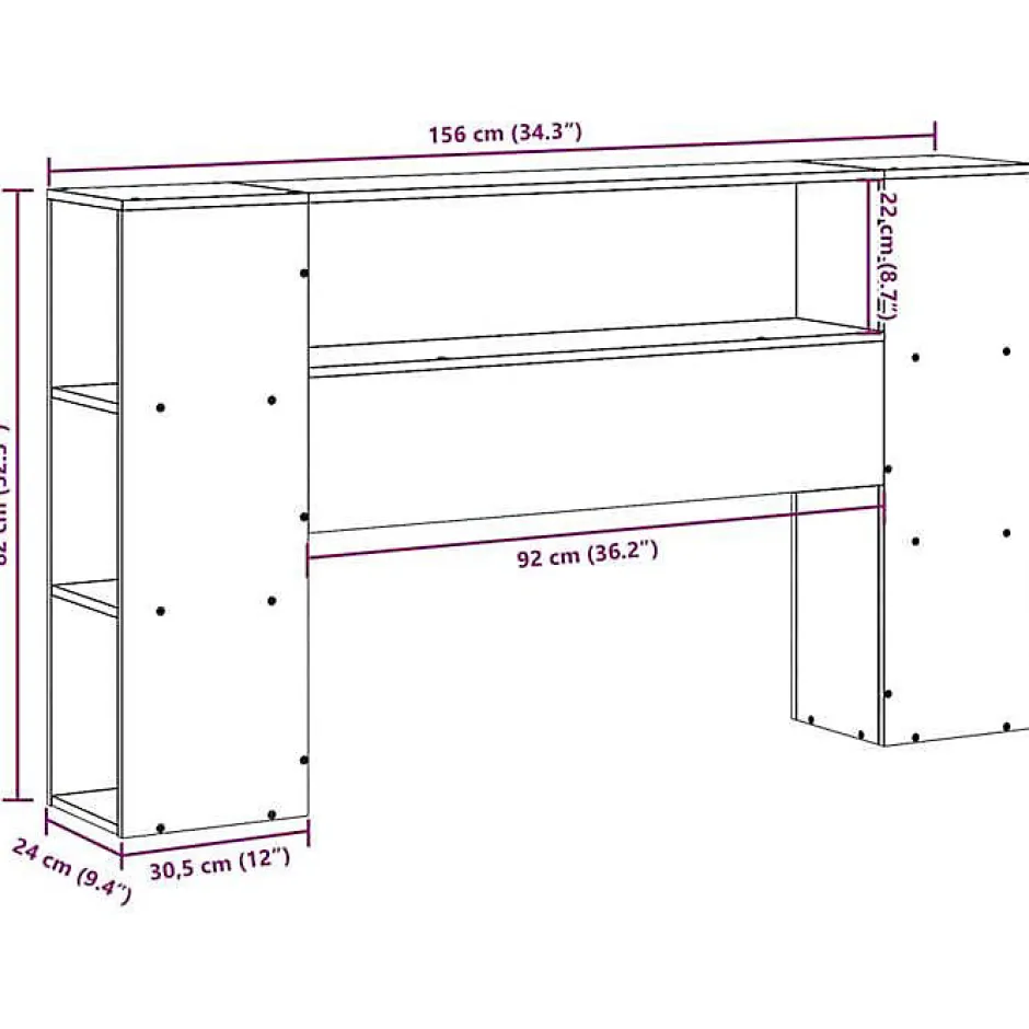 Vidaxl Tête de lit avec rangement cire marron 150cm bois massif de pin