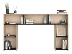 Vente-unique Tête de lit avec rangements 140 cm - Coloris : Naturel et noir - KINSELIA