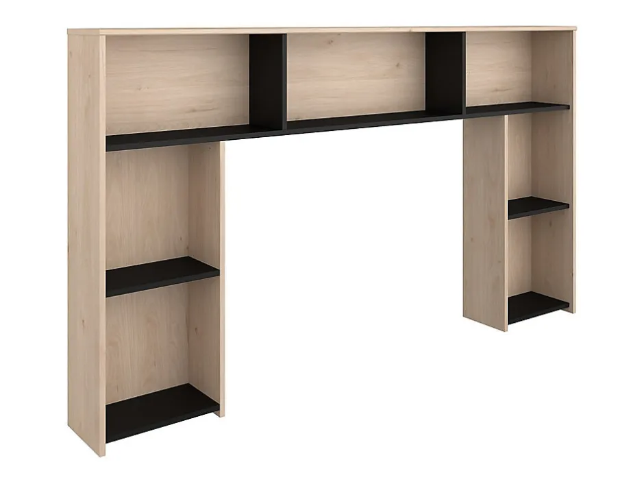 Vente-unique Tête de lit avec rangements 140 cm - Coloris : Naturel et noir - KINSELIA