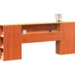 Vidaxl Tête de lit avec rangement cire marron 200cm bois massif de pin