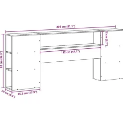 Vidaxl Tête de lit avec rangement cire marron 200cm bois massif de pin