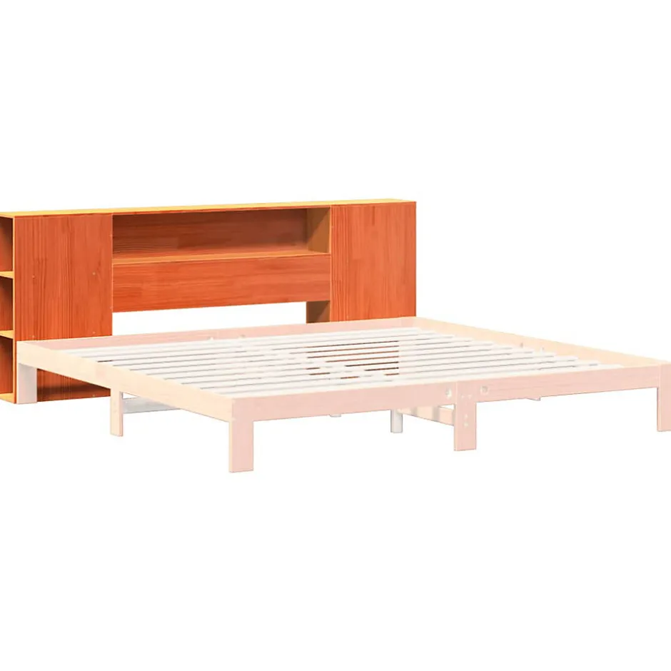 Vidaxl Tête de lit avec rangement cire marron 200cm bois massif de pin