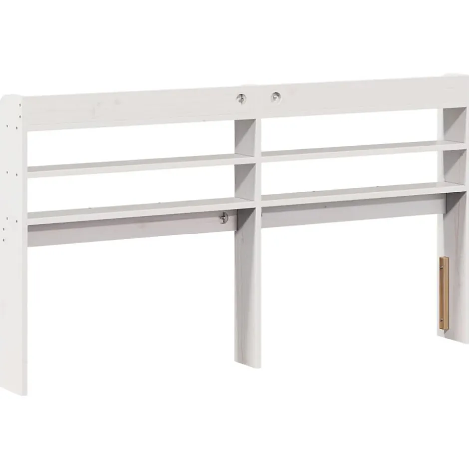 Vidaxl Tête de lit avec étagères blanc 160 cm bois massif de pin