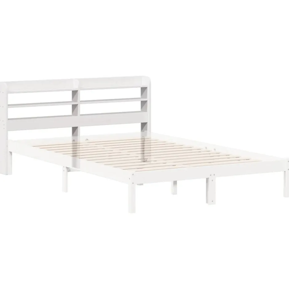 Vidaxl Tête de lit avec étagères blanc 160 cm bois massif de pin