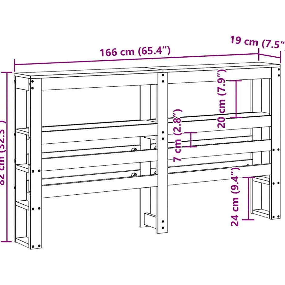 Vidaxl Tête de lit avec étagères blanc 160 cm bois massif de pin Discount