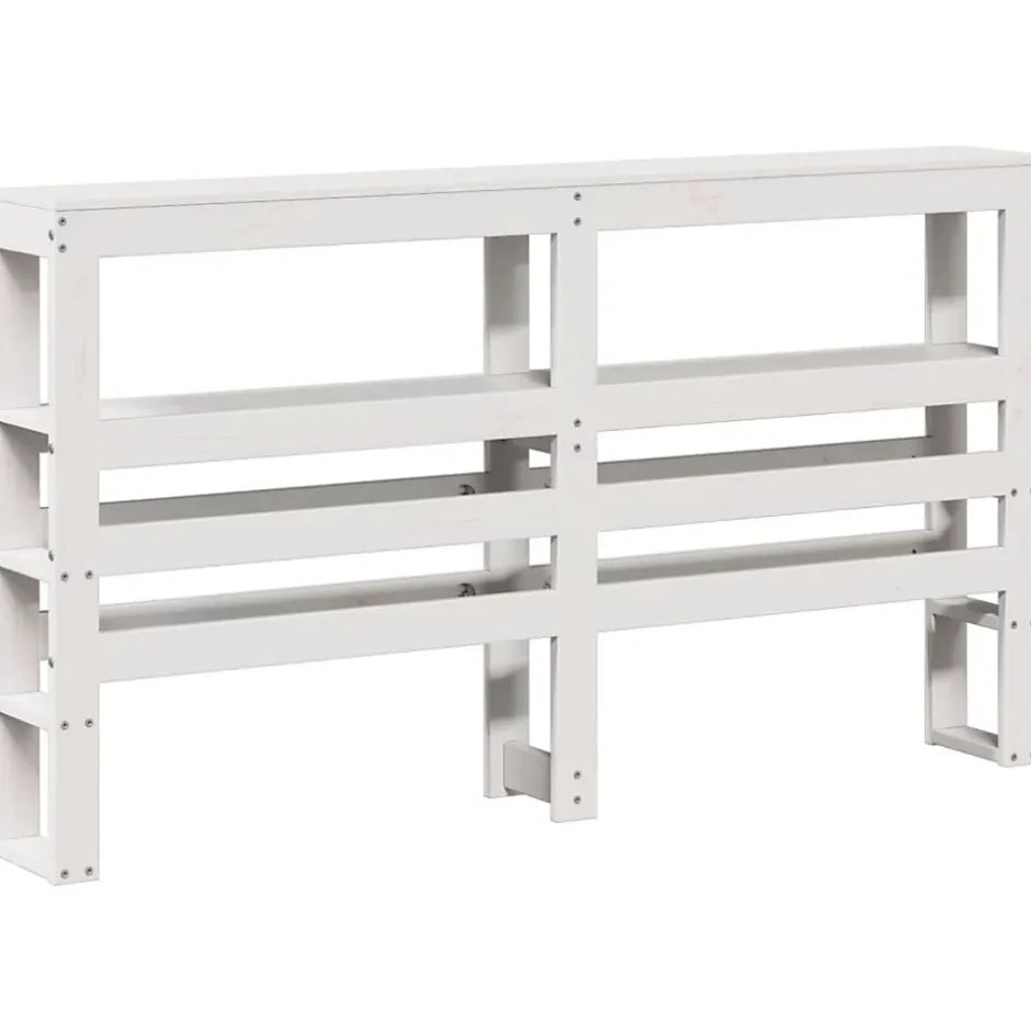 Vidaxl Tête de lit avec étagères blanc 160 cm bois massif de pin Discount