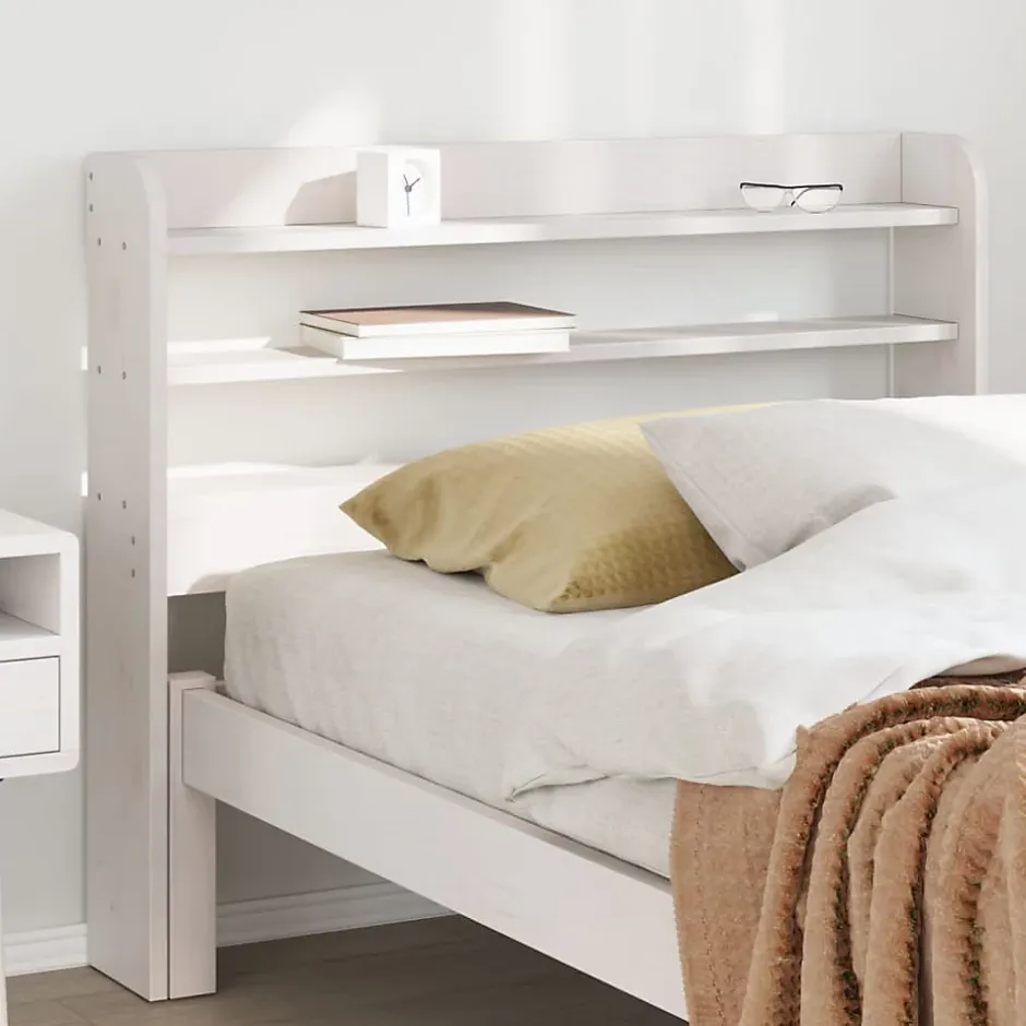 Vidaxl Tête de lit avec étagères blanc 100 cm bois massif de pin Sale
