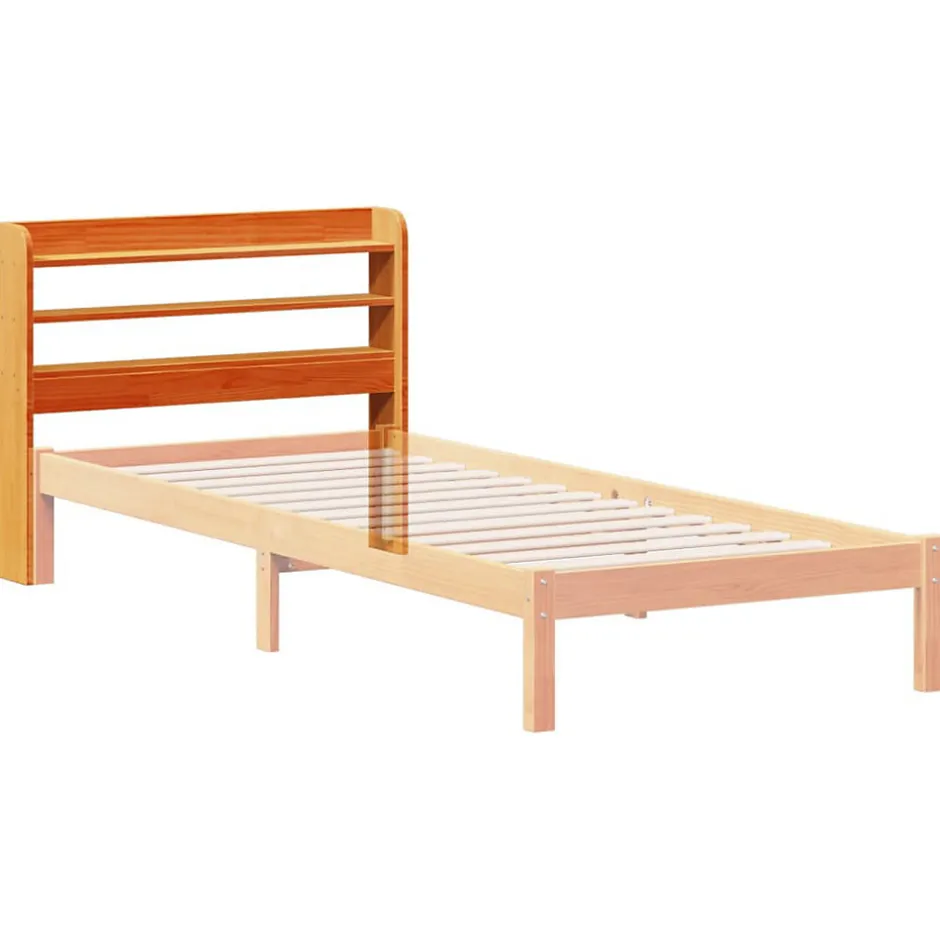 Vidaxl Tête de lit avec étagères marron cire 75 cm bois massif de pin