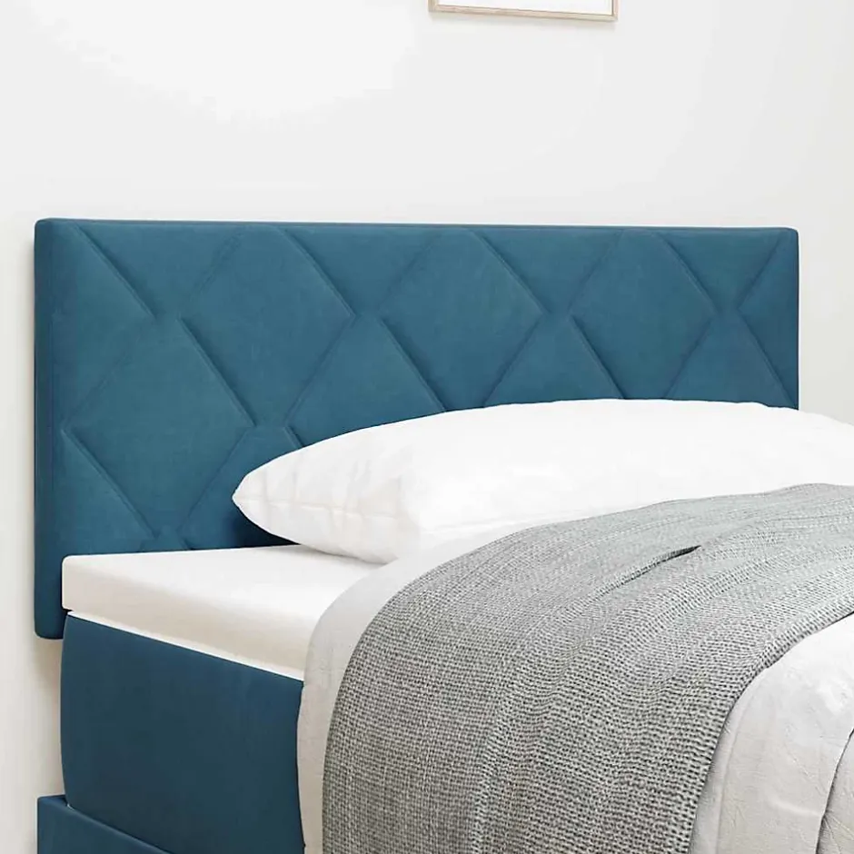 Vidaxl Tête de lit Bleu foncé 90 cm Velours Discount