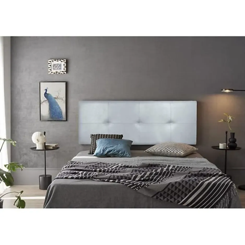 Eccox Tête de lit Cala en similicuir argenté 160 Outlet