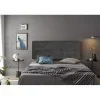 Eccox Tête de lit Cala en tissu gris 190