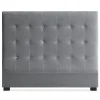 Paris Prix Tête de Lit Capitonnée en Velours "Amor" 160cm Argent Outlet