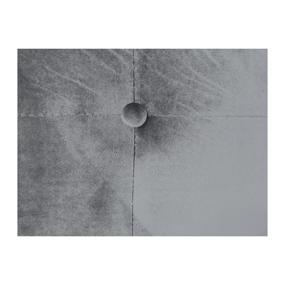 Paris Prix Tête de Lit Capitonnée en Velours "Amor" 160cm Argent Outlet