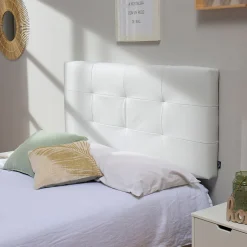 Vs Venta-Stock Tête de lit Carla 160x60 cm Blanc, rembourrée de Mousse