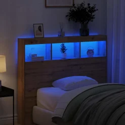 Vidaxl Tête de lit Chêne artisanal 120 x 17 x 102 cm Bois d'ingénierie