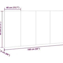 Vidaxl Tête de lit chêne artisanal 160x1,5x80 cm bois d'ingénierie