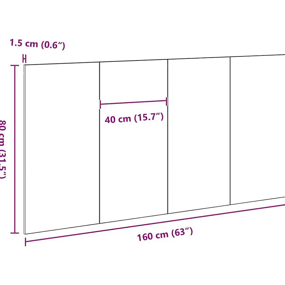 Vidaxl Tête de lit Chêne noir 160 x 1,5 x 80,5 cm Bois d'ingénierie