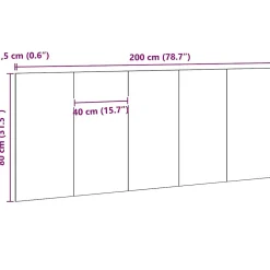 Vidaxl Tête de lit Chêne noir 160 x 1,5 x 80,5 cm Bois d'ingénierie Online