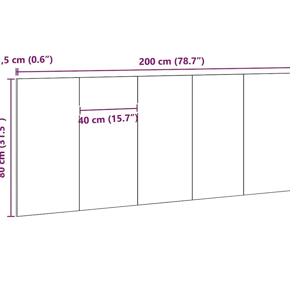 Vidaxl Tête de lit Chêne noir 160 x 1,5 x 80,5 cm Bois d'ingénierie Online