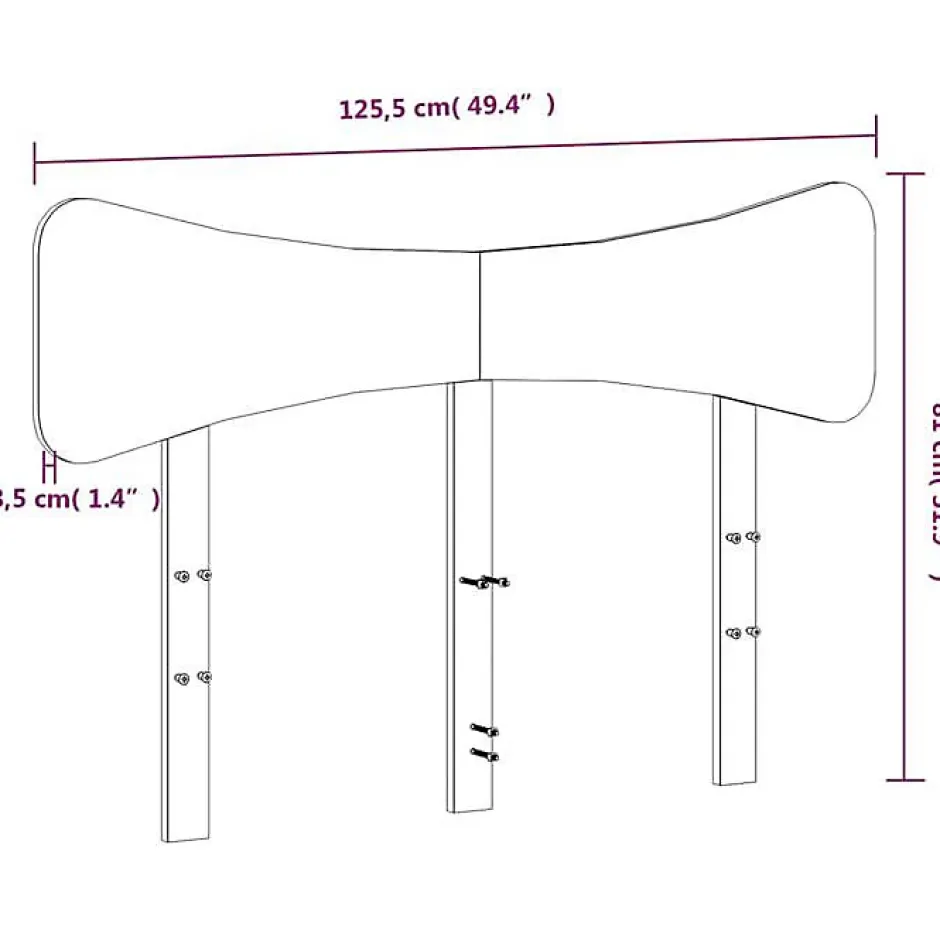 Vidaxl Tête de lit cire marron 120 cm bois massif de pin