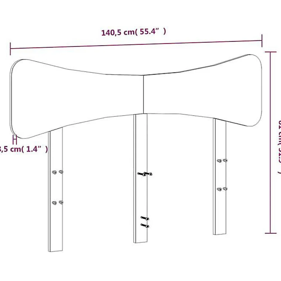 Vidaxl Tête de lit cire marron 135 cm bois massif de pin