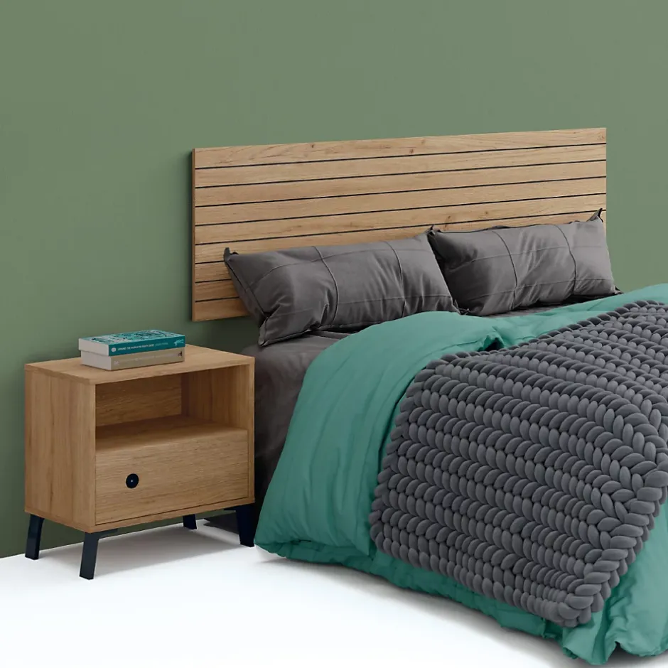 Pegane Tête de lit coloris chêne doré - Longueur 160 x Profondeur 1,60 x hauteur 50 cm Online