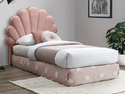 Vente-unique Tête de lit coquillage - 90 cm - Velours - Rose - MOANA