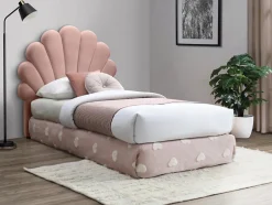 Vente-unique Tête de lit coquillage - 90 cm - Velours - Rose - MOANA