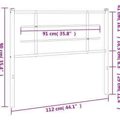 Vidaxl Tête de lit de remplacement métal noir 107 cm Best