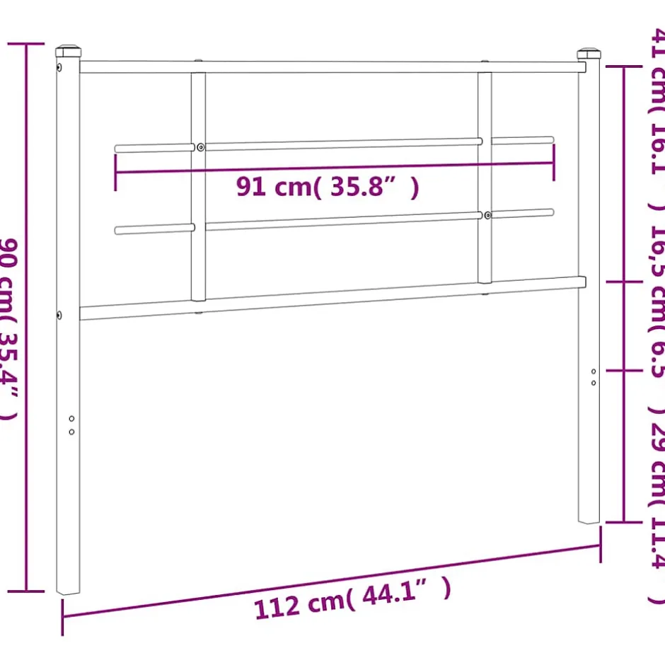 Vidaxl Tête de lit de remplacement métal noir 107 cm Best