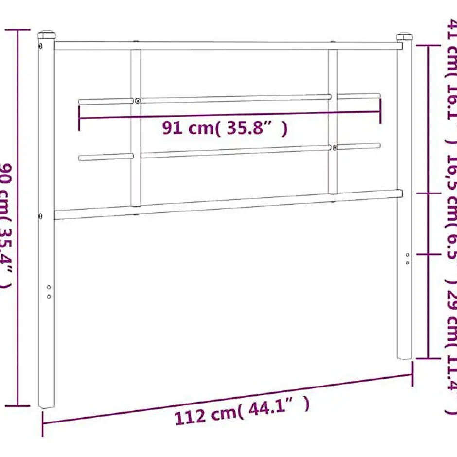 Vidaxl Tête de lit de remplacement métal noir 107 cm Best