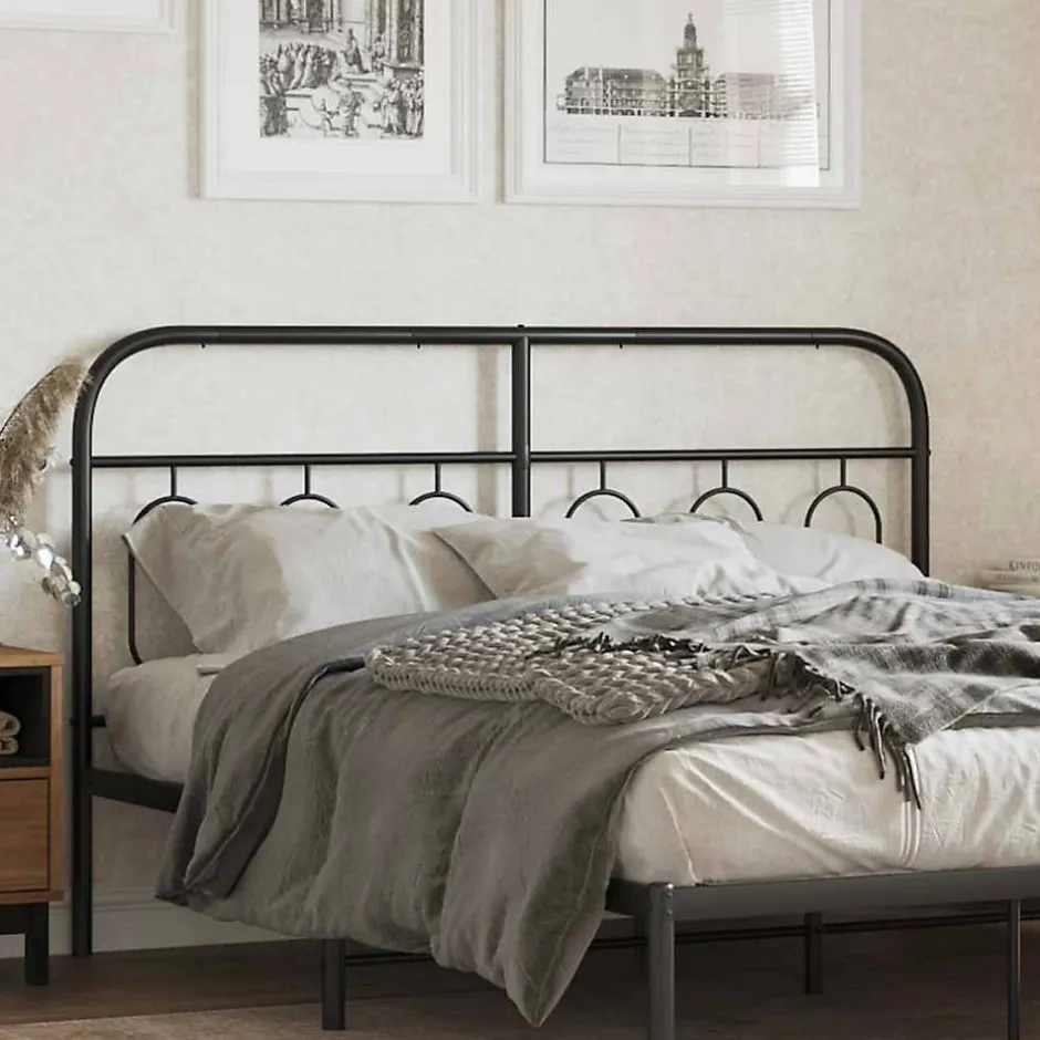 Vidaxl Tête de lit de remplacement métal noir 150 cm