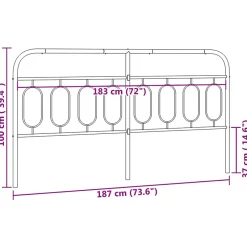 Vidaxl Tête de lit de remplacement métal noir 183 cm Online