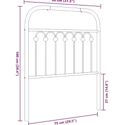Vidaxl Tête de lit de remplacement métal blanc 75 cm
