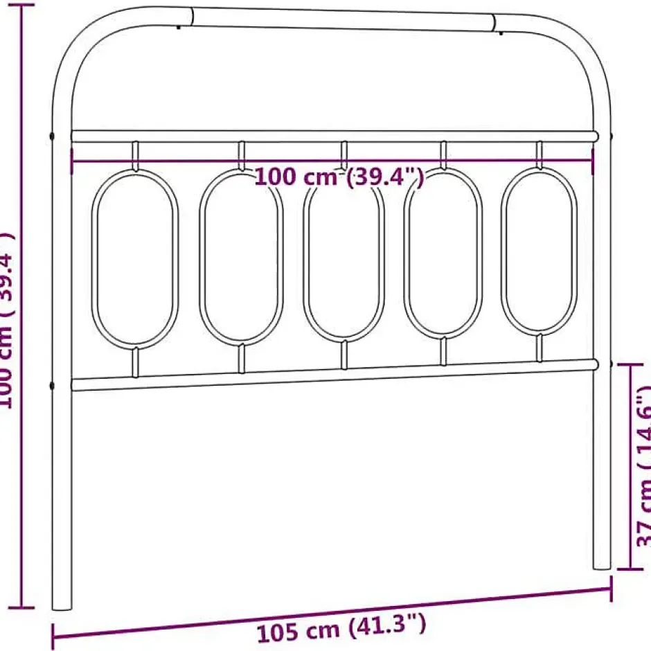 Vidaxl Tête de lit de remplacement métal blanc 100 cm Sale