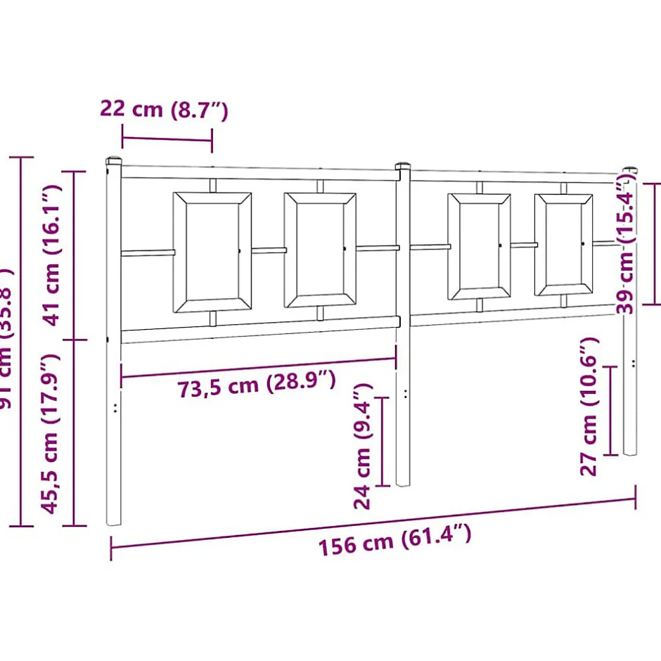 Vidaxl Tête de lit de remplacement métal blanc 150 cm