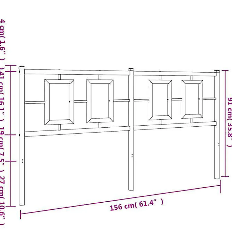 Vidaxl Tête de lit de remplacement métal blanc 150 cm