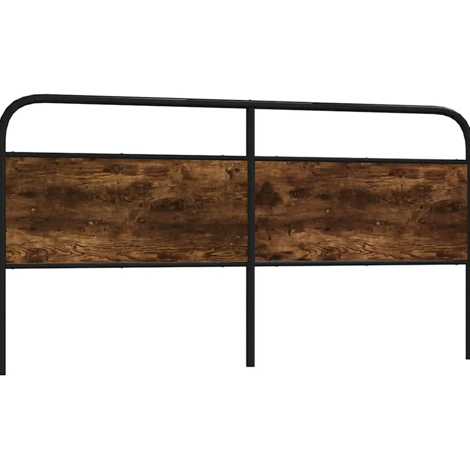 Vidaxl Tête de lit de remplacement chêne fumé 200 cm acier et bois d'ingénierie