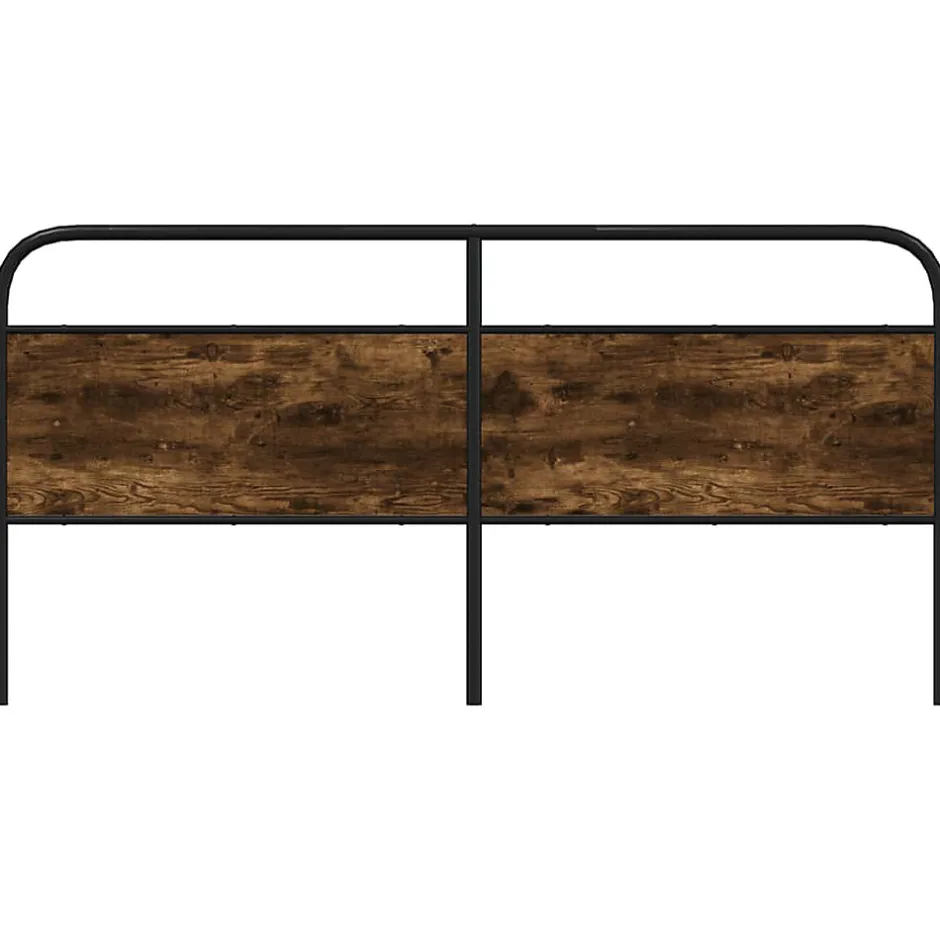 Vidaxl Tête de lit de remplacement chêne fumé 200 cm acier et bois d'ingénierie