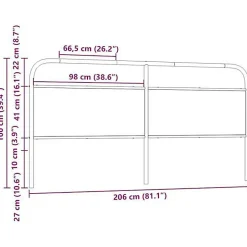 Vidaxl Tête de lit de remplacement chêne fumé 200 cm acier et bois d'ingénierie