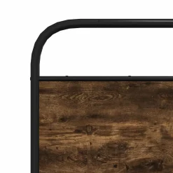 Vidaxl Tête de lit de remplacement chêne fumé 200 cm acier et bois d'ingénierie