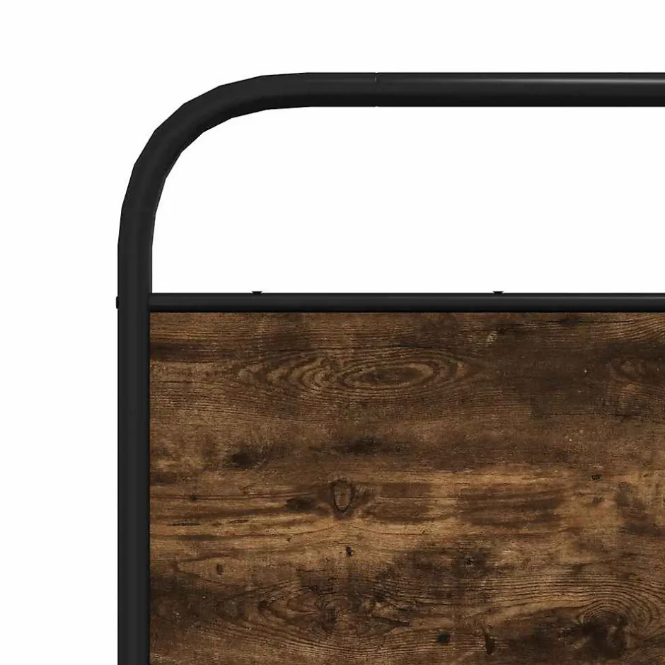 Vidaxl Tête de lit de remplacement chêne fumé 200 cm acier et bois d'ingénierie