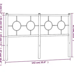 Vidaxl Tête de lit de remplacement métal blanc 135 cm